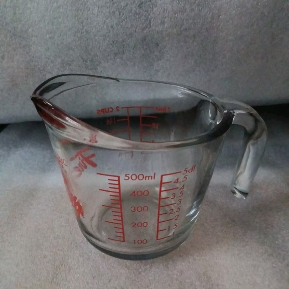 Anchor Hocking Fire-King 498 2 Cup Glass Measuring Cup / Red - Picture 2 of 6